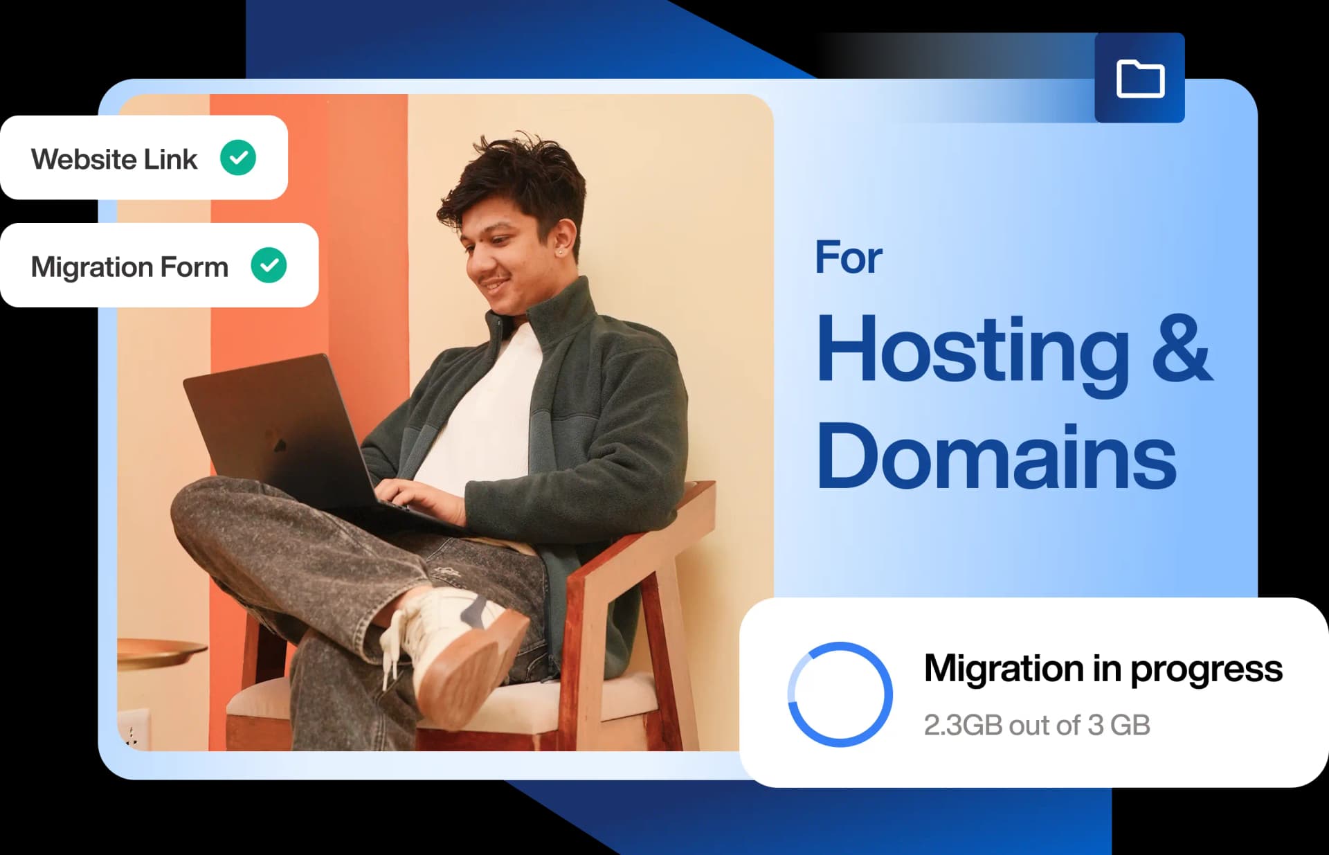 Illustration of a woman showcasing web hosting services