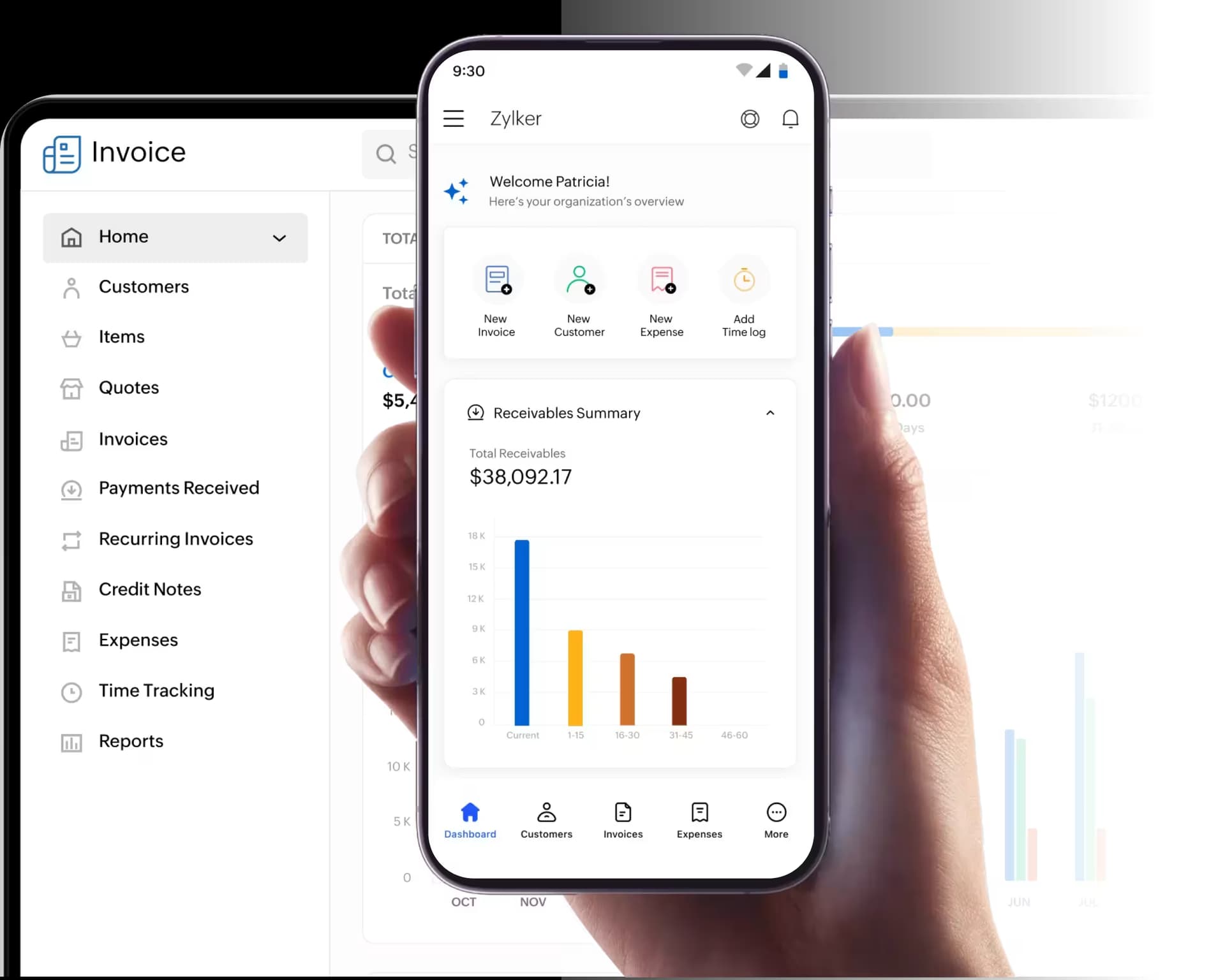 Zoho Invoice Mockup