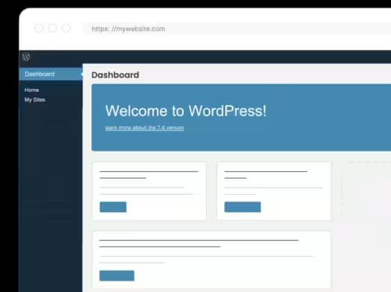 WordPress admin dashboard preview