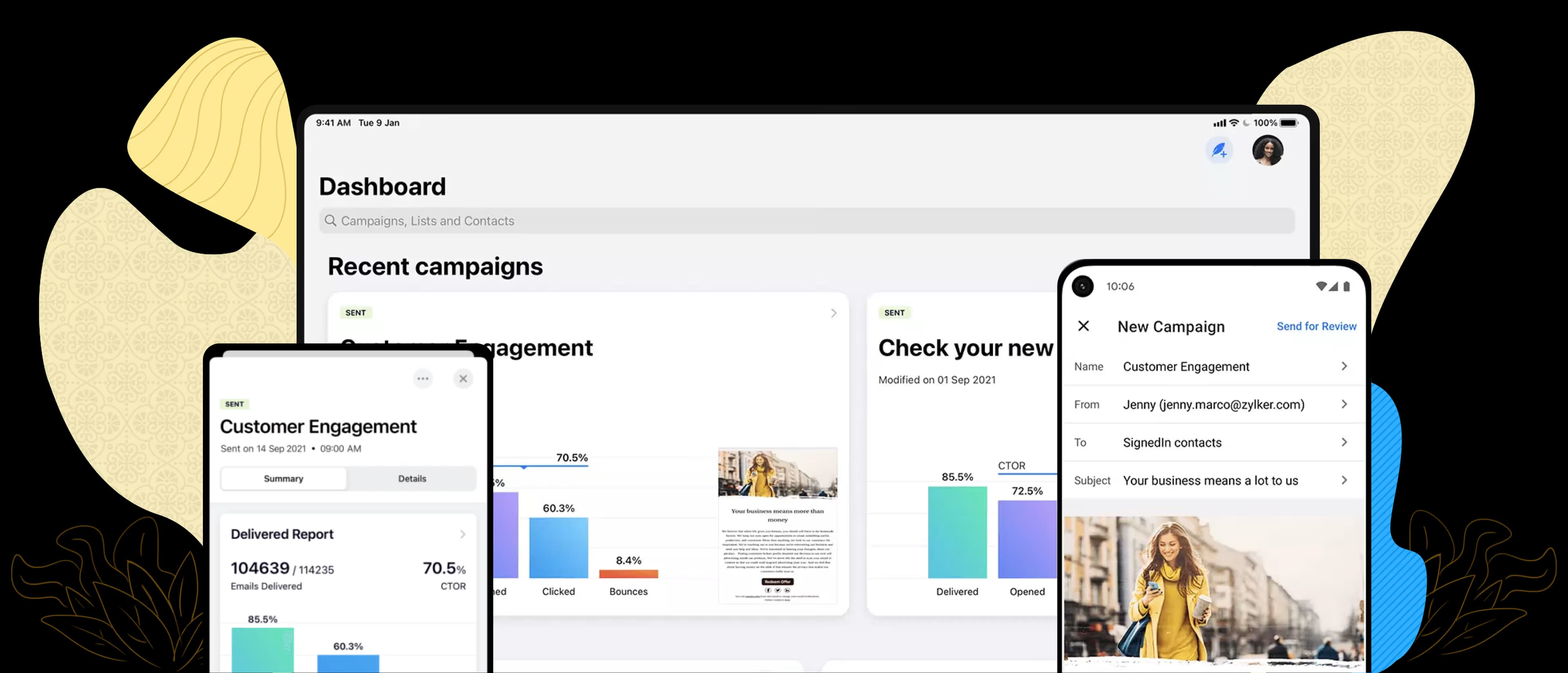 Zoho Campaigns Hero Section