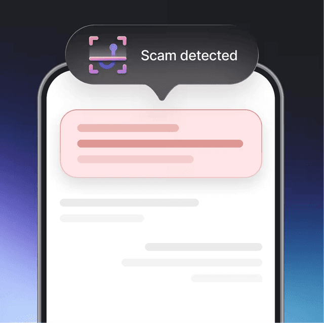 Scam and phishing protection mockup