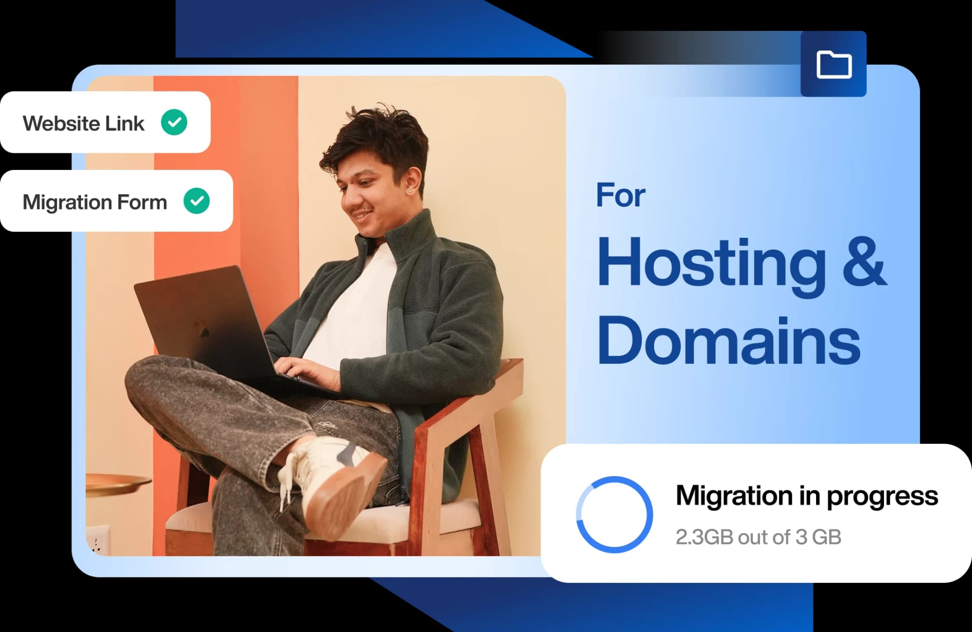 Illustration of a woman showcasing web hosting services