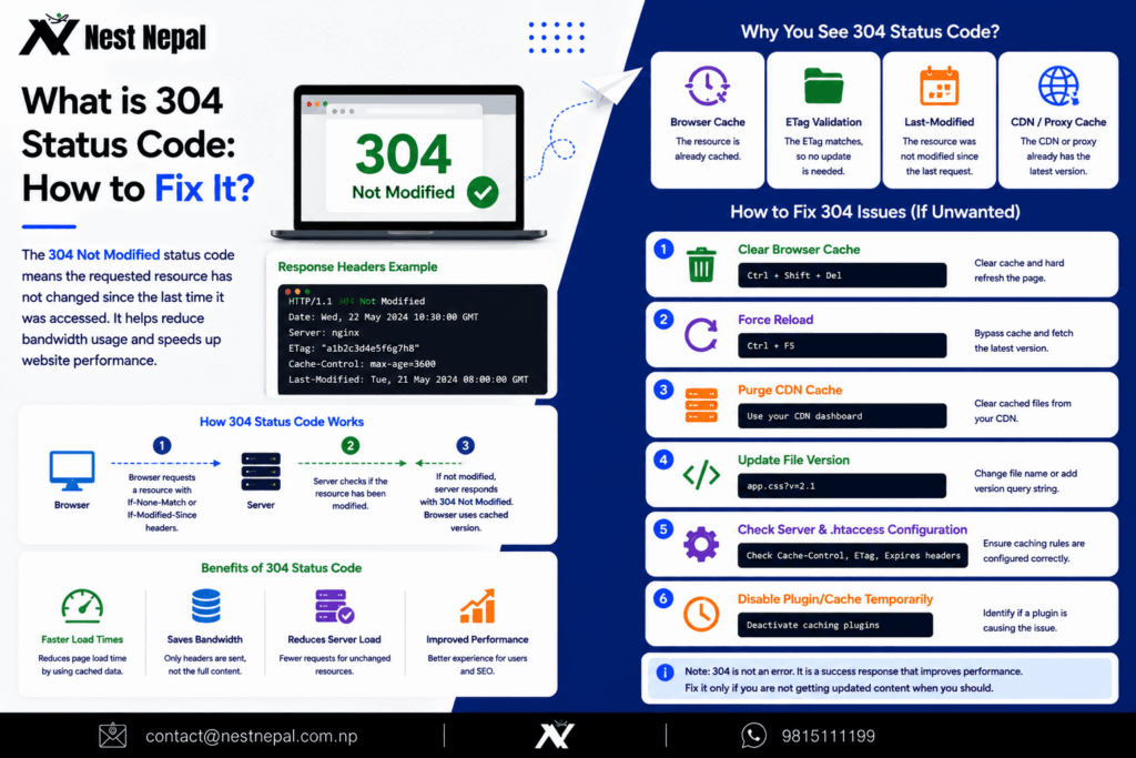 304 Status Code: Causes, Handling, and Fixing