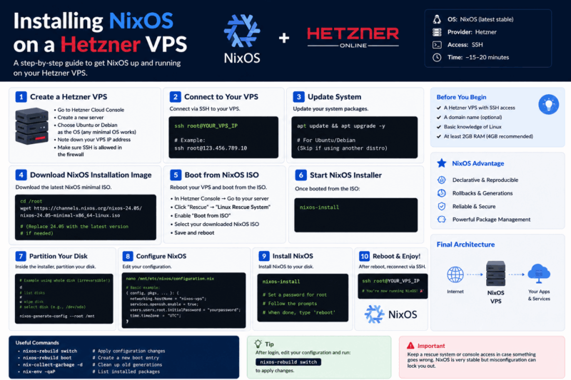 Installing NixOS on a Hetzner VPS