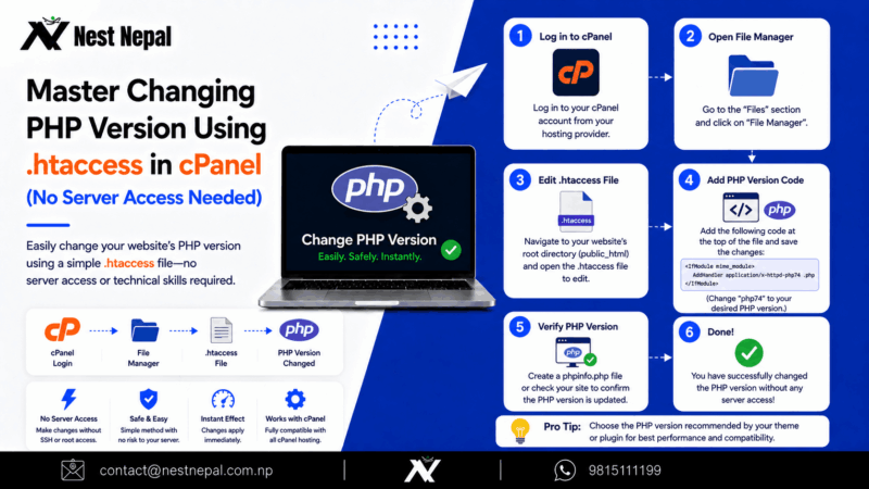 Master Changing PHP Version Using .htaccess in cPanel (No Server Access Needed)