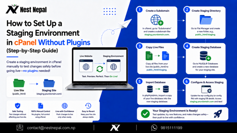 How to Set Up a Staging Environment in cPanel Without Plugins