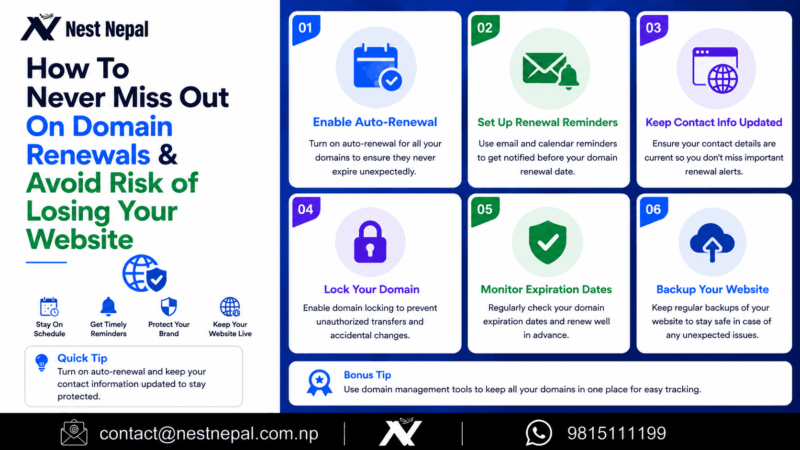 How To Never Miss Out On Domain Renewals & Avoid Risk of Losing Your Website