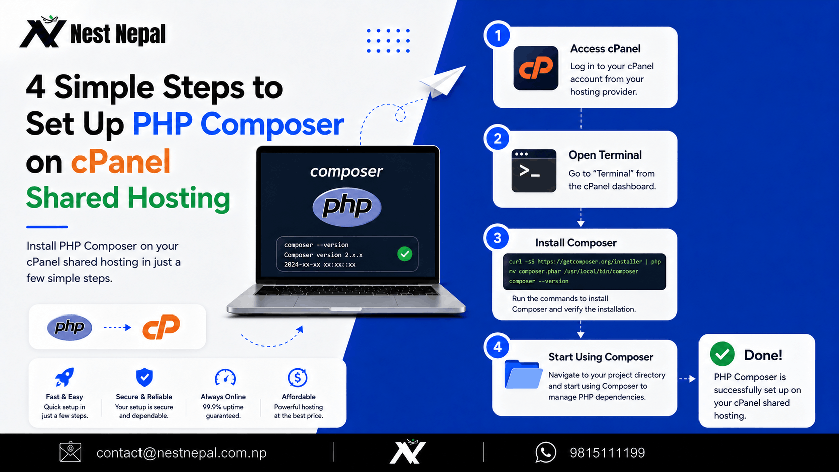 4 Simple Steps to Set Up PHP Composer on cPanel Shared Hosting